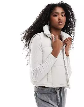 Укороченный жилет с подкладкой серого цвета Hollister