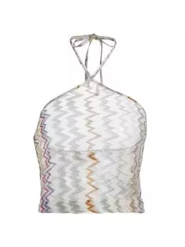 Укороченный зигзагообразный топ с вырезом халтер Missoni