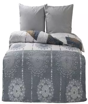 Украшения для постельного белья современное элегантное сине-серое двустороннее постельное белье хлопок Renforce, размер: 2 шт. 135x200 см - нормальный размер One-Home
