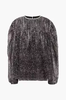 Украшенная блузка из органзы MAJE, черный