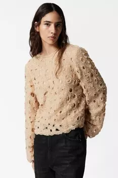 Украшенная блузка из тюля & Other Stories, бежевый