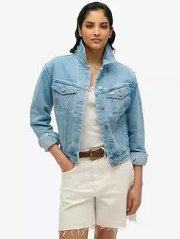 Украшенная джинсовая куртка Superdry, цвет Boston Vintage Blue