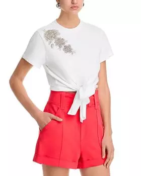 Украшенная футболка Liya Cinq Sept, белый