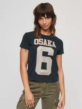 Украшенная футболка Osaka 6 в стиле 90-х Superdry, темно-синий/мульти