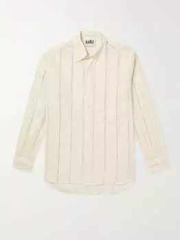 Украшенная хлопково-марлевая рубашка с вышивкой KARU RESEARCH, экрю