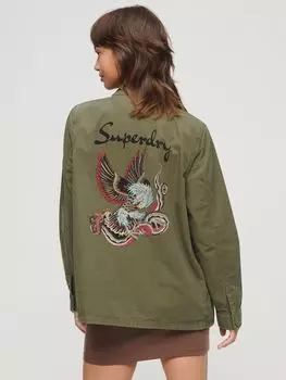 Украшенная куртка в стиле милитари St Tropez M65 Superdry, темный хаки