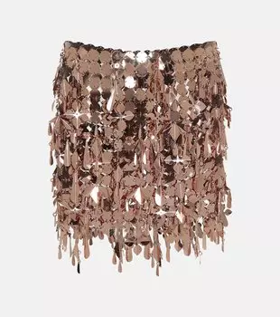 Украшенная мини-юбка Rabanne, золото