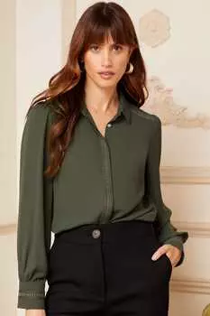 Украшенная рубашка Utility с металлическими деталями Love & Roses, зеленый