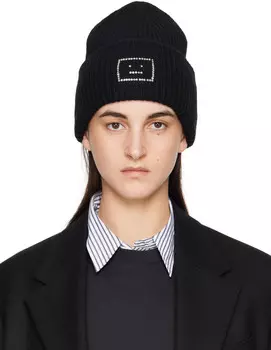 Украшенная шапочка с логотипом в виде лица Acne Studios