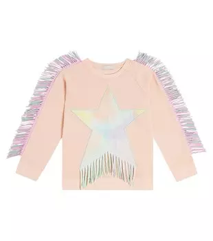 Украшенная толстовка из хлопкового джерси Stella McCartney Kids, розовый