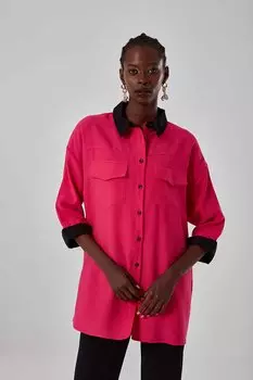 Украшенная туника цвета фуксии Mizalle