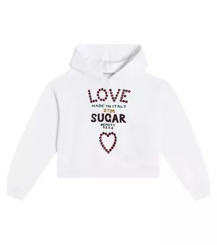 Украшенное худи из хлопка Dolce&Gabbana, белый