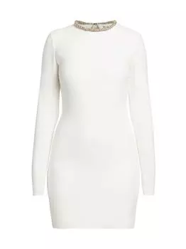 Украшенное коктейльное платье Body-Con Stella McCartney, белый