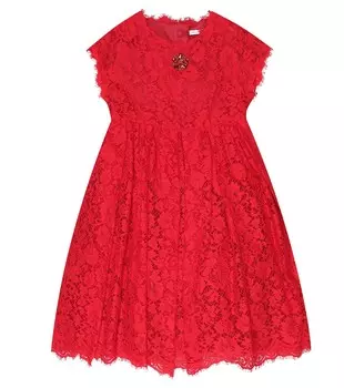 Украшенное кружевное платье Dolce&Gabbana, красный