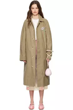 Украшенное пальто-кар с цветочным принтом Simone Rocha, мультиколор