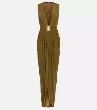 Украшенное платье Balmain, зеленый