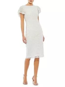 Украшенное платье-футляр Mac Duggal, белый