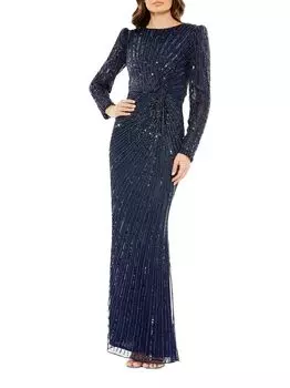 Украшенное платье-колонна с узлом Mac Duggal, нави