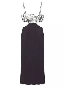 Украшенное платье макси Jada с вырезами STAUD, черный