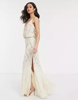 Украшенное платье макси с хомутом на спине ASOS DESIGN