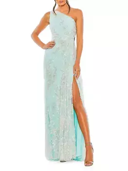 Украшенное платье на одно плечо Mac Duggal, цвет mint
