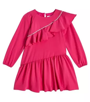 Украшенное платье с оборками Monnalisa, розовый