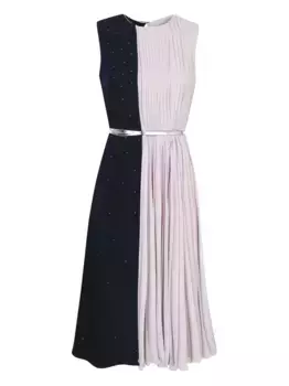 Украшенное плиссированное платье MAX MARA, черный