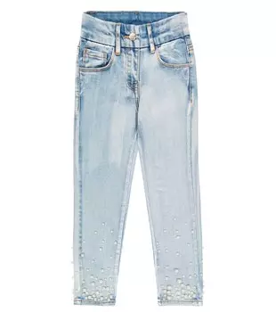 Украшенные джинсы Monnalisa, синий