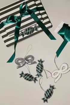 Украшенные елочные украшения H&M, зеленый