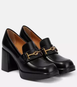 Украшенные кожаные лоферы-лодочки Tod's, черный