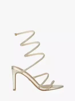 Украшенные металлической спиралью босоножки на каблуке athena KG Kurt Geiger, золотой