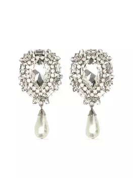 Украшенные серьги Alessandra Rich, серебряный