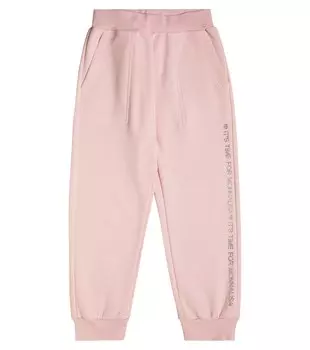 Украшенные спортивные штаны из смесового хлопка Monnalisa, розовый