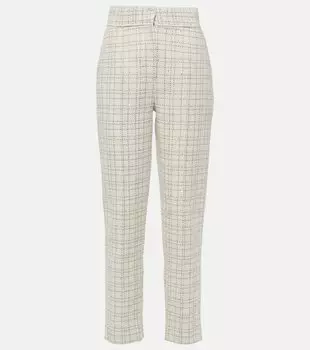 Украшенные твидовые брюки Elie Saab, белый