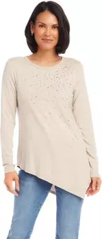 Украшенный асимметричный топ Karen Kane, цвет Oatmeal