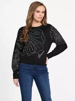 Украшенный цветочным узором свитер Juliana Guess Factory, черный