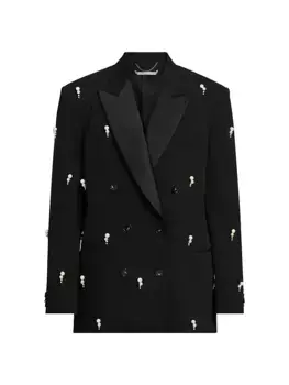 Украшенный двубортный жакет Stella Mccartney, черный