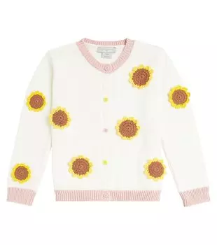 Украшенный хлопковый кардиган Stella Mccartney, белый