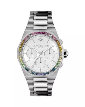 Украшенный хронограф Hexa, 38 мм Olivia Burton, цвет Silver