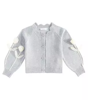 Украшенный кардиган Monnalisa, серый