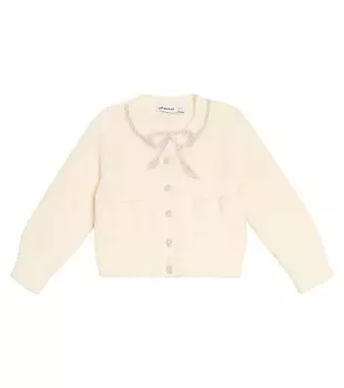 Украшенный кардиган Self-Portrait Kids, белый