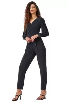 Украшенный комбинезон с запахом Roman, черный