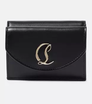 Украшенный кожаный кошелек Christian Louboutin, черный