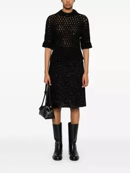 Украшенный пайетками свитер Peserico, черный