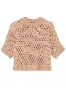 Украшенный пайетками свитер Peserico, коричневый