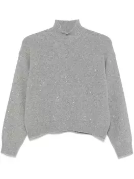 Украшенный пайетками свитер Peserico, серый