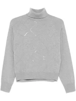 Украшенный пайетками свитер Peserico, серый