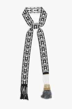 Украшенный шарф жаккардовой вязки VALENTINO GARAVANI, черный