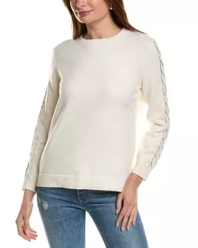 Украшенный свитер Anne Klein, белый