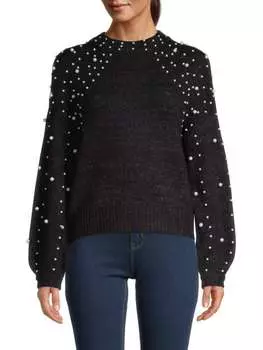 Украшенный свитер с воротником-стойкой Cliché Black